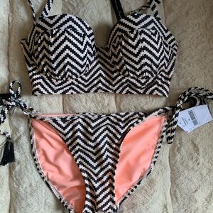 Geometric two-piece bikini  tag reads medium